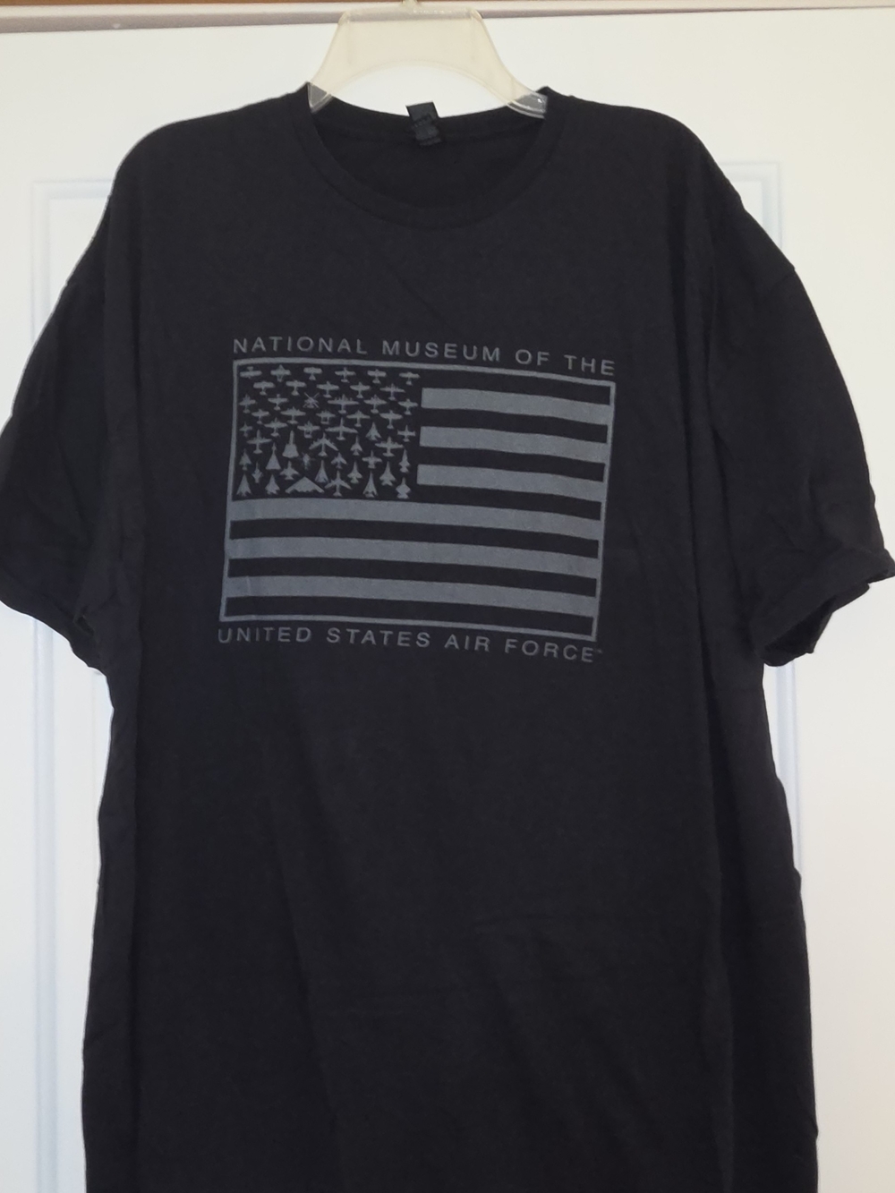 Gildan Black Tee with Gray United States Air Force Flag Graphic